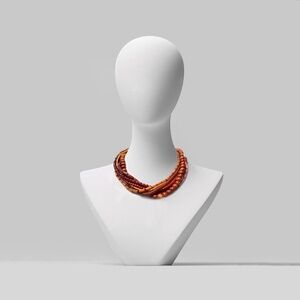 Multi-Strand Torsade Necklace in Amber Tones